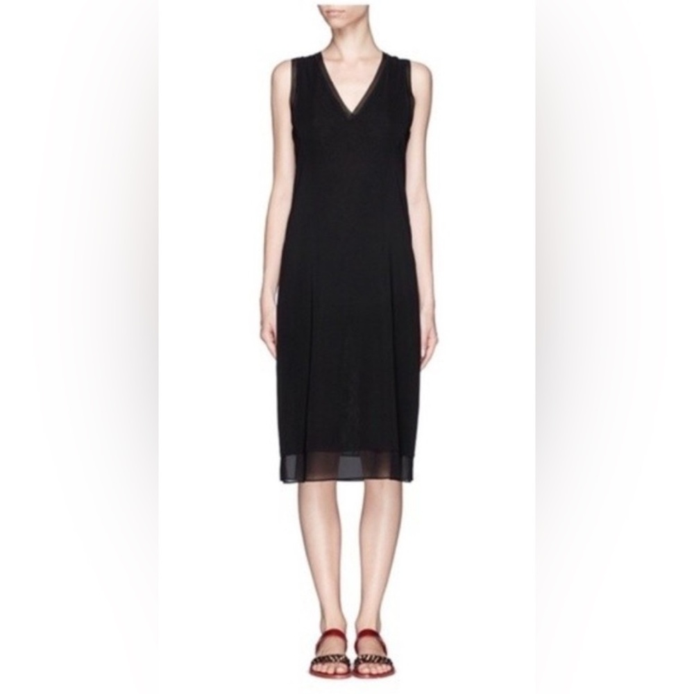 Vince Black Silk Sleeveless Tank MIDI Dress Size XS